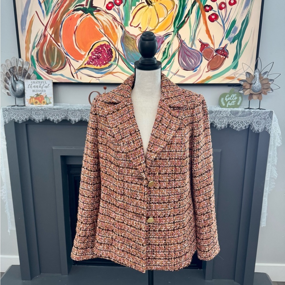 Carlisle Collection Luxe Textured Tweed Blazer – Women’s 10
